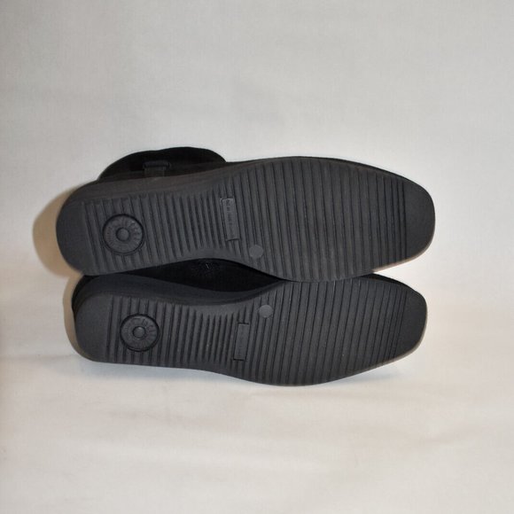 New! LA CANADIENNE Black Suede Sanford Wedge Ankle Boots 8 DD323 - Picture 7 of 7